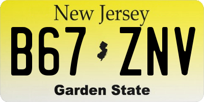 NJ license plate B67ZNV