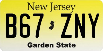 NJ license plate B67ZNY