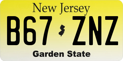 NJ license plate B67ZNZ