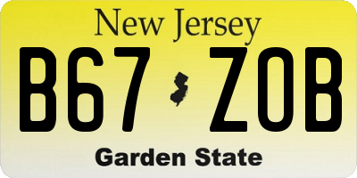 NJ license plate B67ZOB