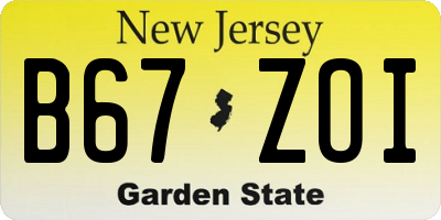 NJ license plate B67ZOI