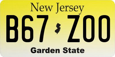 NJ license plate B67ZOO