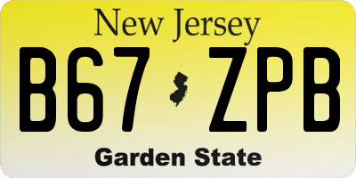 NJ license plate B67ZPB