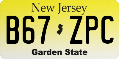 NJ license plate B67ZPC