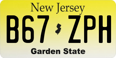 NJ license plate B67ZPH