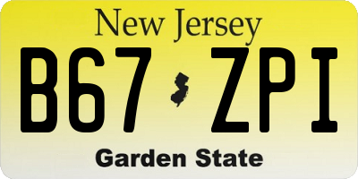NJ license plate B67ZPI