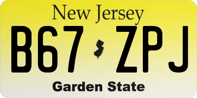 NJ license plate B67ZPJ