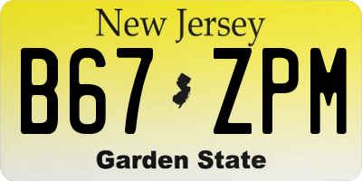 NJ license plate B67ZPM