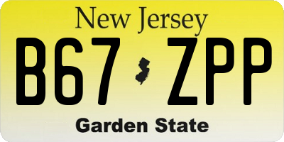 NJ license plate B67ZPP