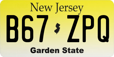 NJ license plate B67ZPQ