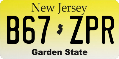 NJ license plate B67ZPR