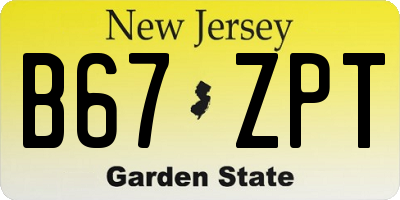 NJ license plate B67ZPT
