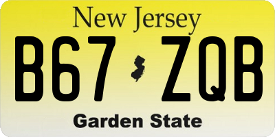 NJ license plate B67ZQB