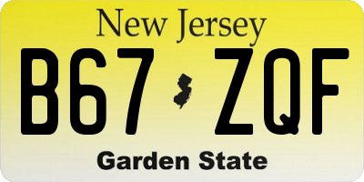NJ license plate B67ZQF
