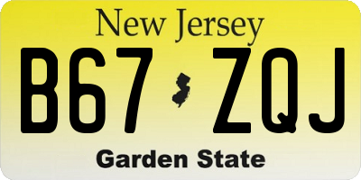 NJ license plate B67ZQJ