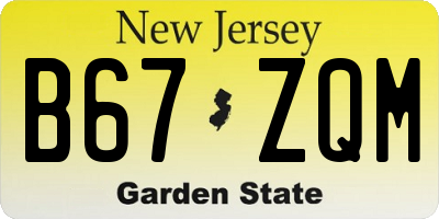 NJ license plate B67ZQM