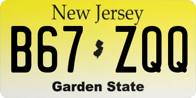 NJ license plate B67ZQQ