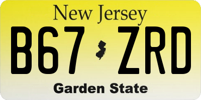NJ license plate B67ZRD