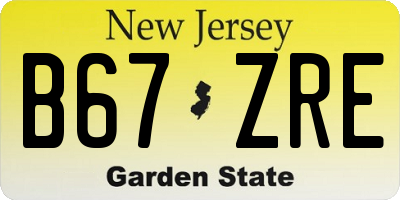 NJ license plate B67ZRE