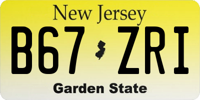 NJ license plate B67ZRI