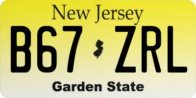 NJ license plate B67ZRL