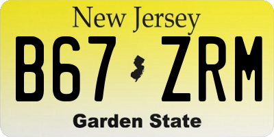 NJ license plate B67ZRM