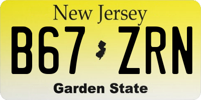 NJ license plate B67ZRN