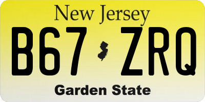 NJ license plate B67ZRQ