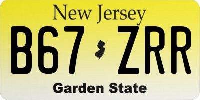 NJ license plate B67ZRR