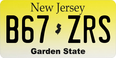 NJ license plate B67ZRS