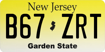 NJ license plate B67ZRT