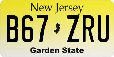 NJ license plate B67ZRU