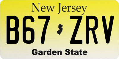NJ license plate B67ZRV