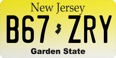 NJ license plate B67ZRY