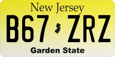 NJ license plate B67ZRZ
