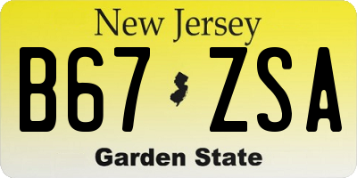 NJ license plate B67ZSA