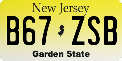 NJ license plate B67ZSB
