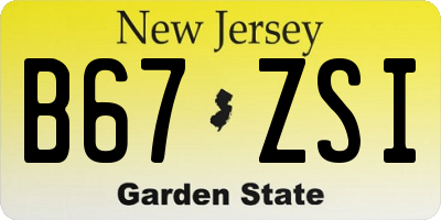 NJ license plate B67ZSI