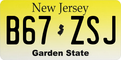 NJ license plate B67ZSJ