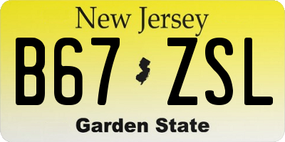 NJ license plate B67ZSL