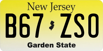 NJ license plate B67ZSO