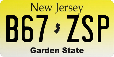 NJ license plate B67ZSP