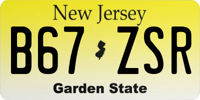 NJ license plate B67ZSR