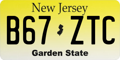 NJ license plate B67ZTC