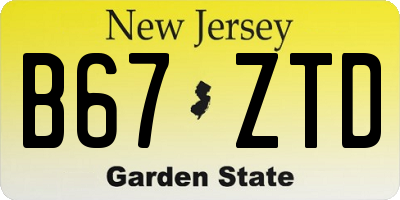 NJ license plate B67ZTD