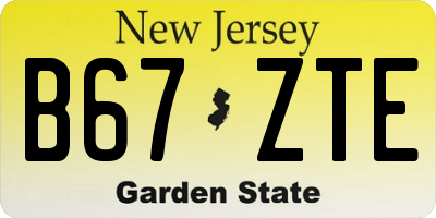 NJ license plate B67ZTE