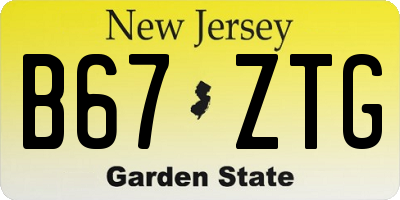 NJ license plate B67ZTG