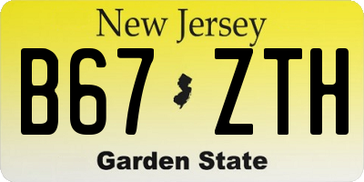 NJ license plate B67ZTH