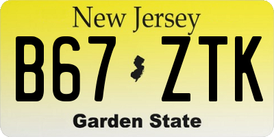 NJ license plate B67ZTK