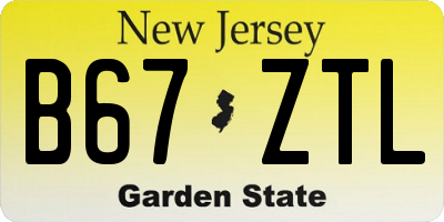 NJ license plate B67ZTL